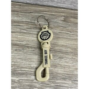 Vintage Shell Oil Yankee Boy Plastic Swivel Clip Keychain Cream Hong Kong